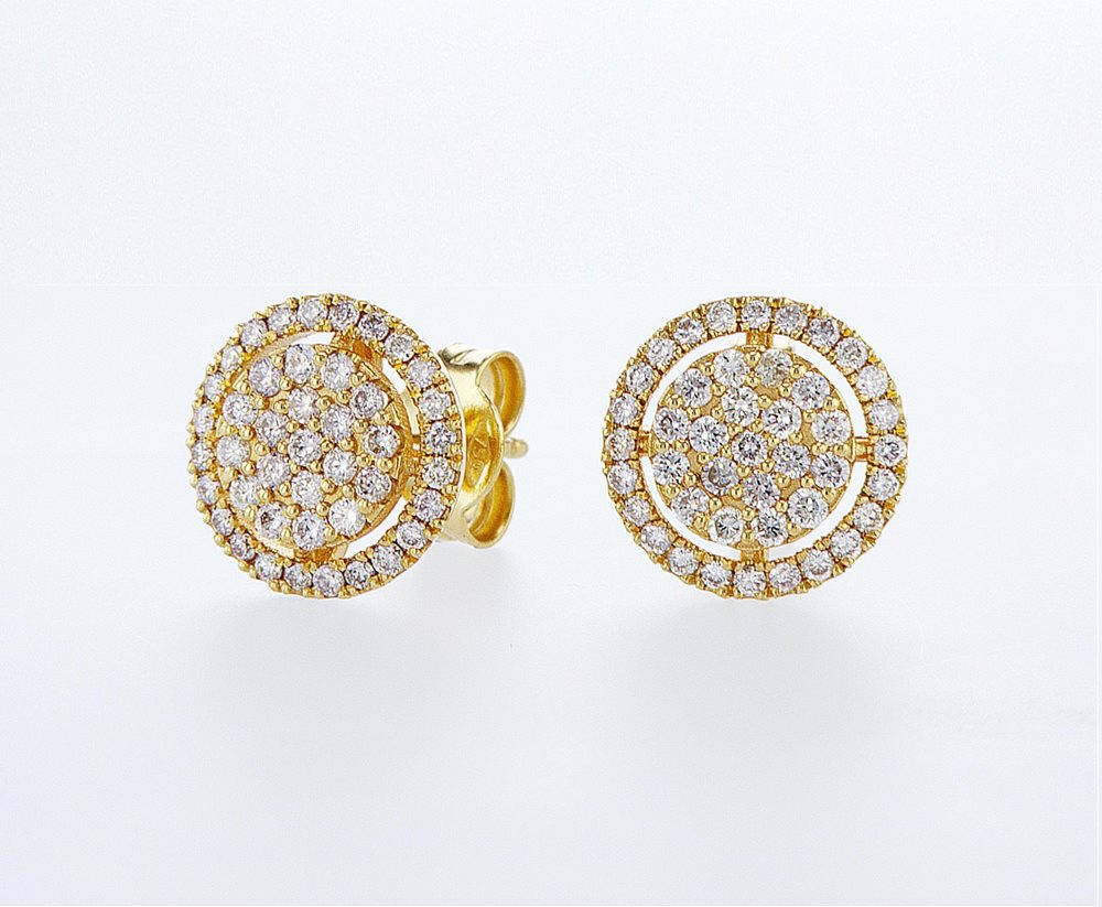 עגילי יהלומים צמודים לאוזן משובצים יהלומים