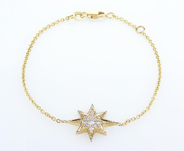 צמיד כוכב משובץ יהלומים