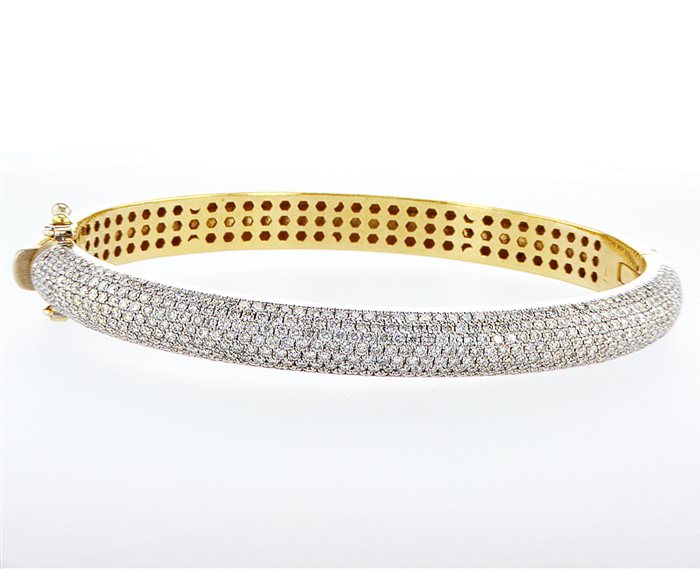 צמיד בנגל משובץ 7 שורות יהלומים