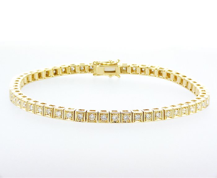 צמיד טניס יהלומים סגנון שוקולדים