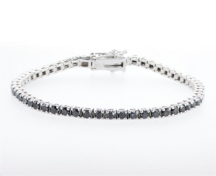 צמיד טניס יהלומים שחורים 10 נקודות כל יהלום