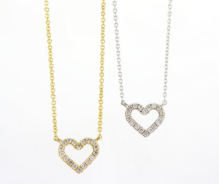 שרשרת לב עם יהלומים