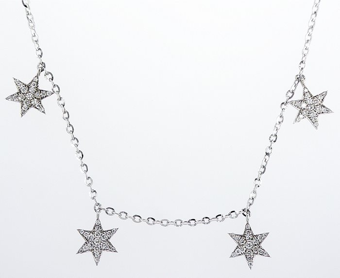 שרשרת תליוני כוכב משובצים יהלומים