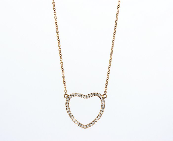 שרשרת לב יהלומים